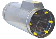 Калорифери електричні – ЕКД для круглих каналів з поздовжнім розміщенням ореброваних ТЕНів.